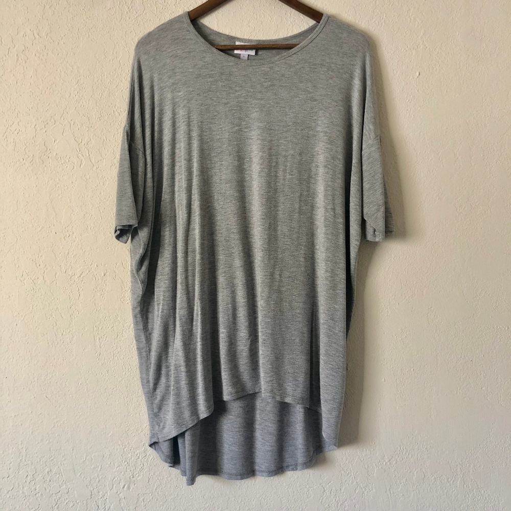 LuLaRoe Gray HiLow Short Sleeve Tunic Medium